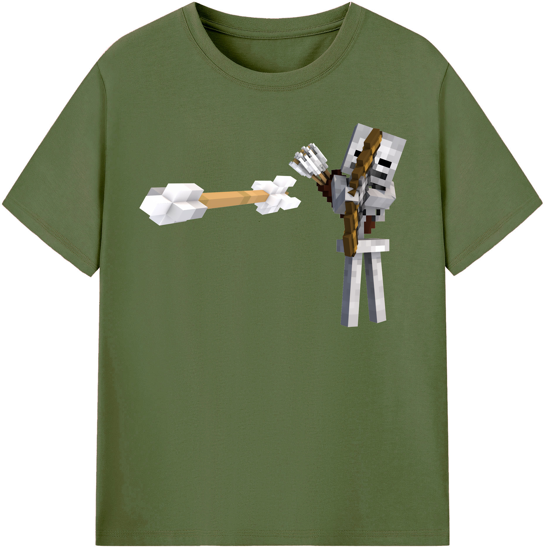 （画像用） マインクラフト ブロックの世界 Minecraft MC Block world 綿100％半袖Tシャツ（フロントプリント）